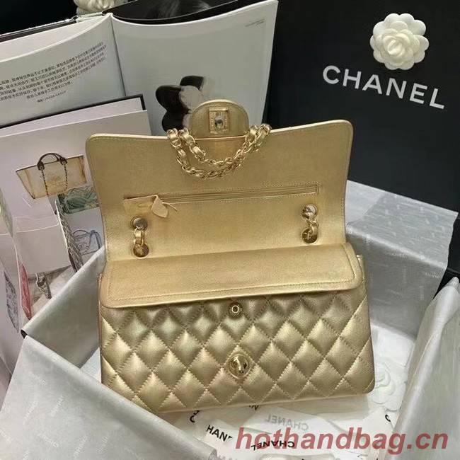 chanel classic handbag Lambskin & gold Metal A01112 gold