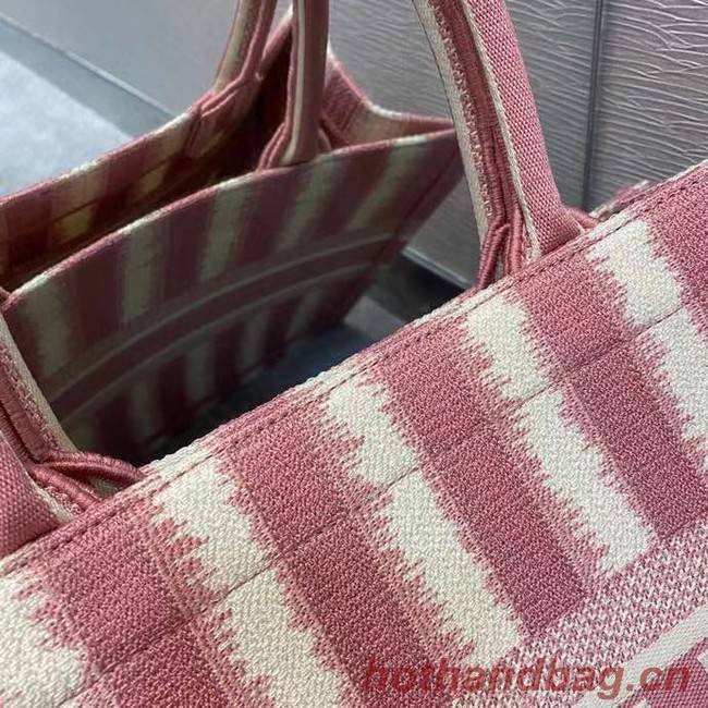 DIOR BOOK TOTE Pink D-Stripes Embroidery M1287