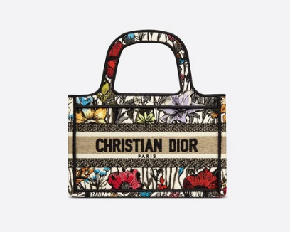 MINI DIOR BOOK TOTE Multicolor Mille Fleurs Embroidery S5475Z