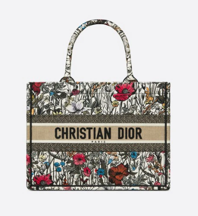 Medium DIOR BOOK TOTE Multicolor Mille Fleurs Embroidery M1296Z