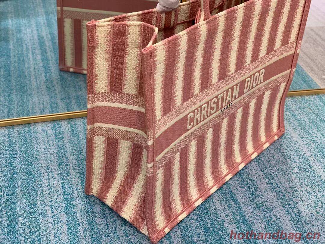 DIOR BOOK TOTE D-Stripes Embroidery M1286 Pink