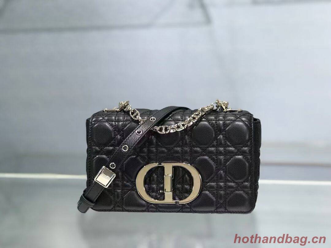 Dior SMALL DIOR CARO BAG Soft Cannage Calfskin M9241 Black