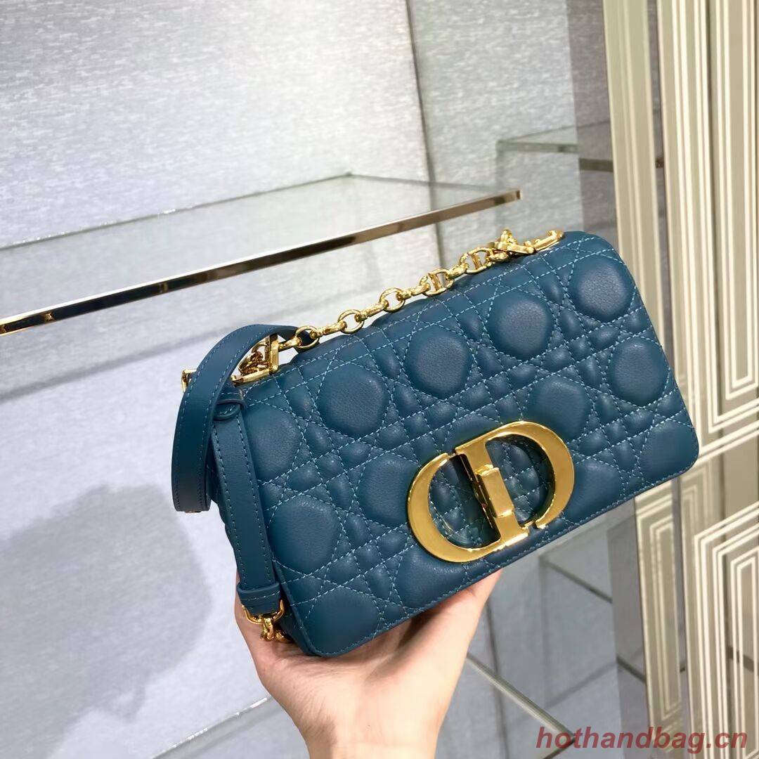 Dior SMALL DIOR CARO BAG Soft Cannage Calfskin M9241 Blue