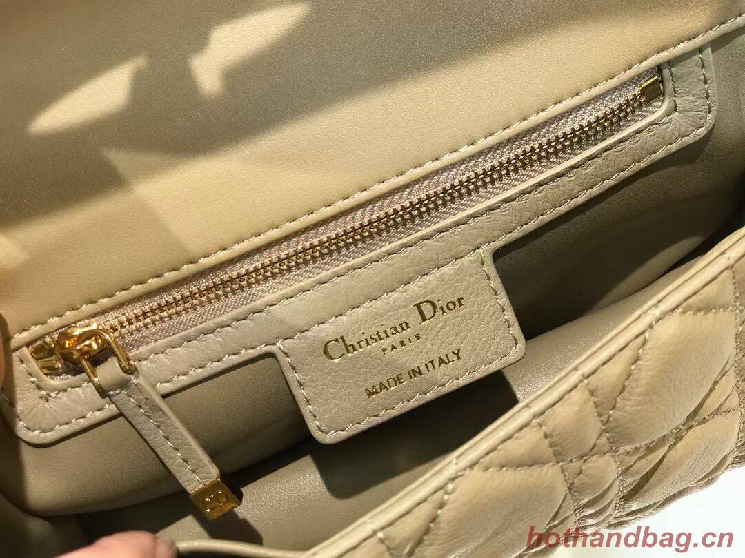 Dior SMALL DIOR CARO BAG Soft Cannage Calfskin M9241 apricot