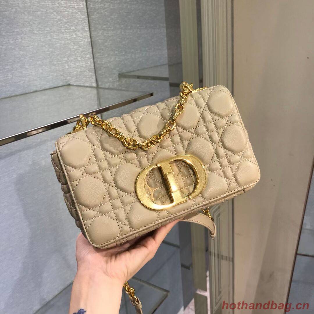 Dior SMALL DIOR CARO BAG Soft Cannage Calfskin M9241 apricot