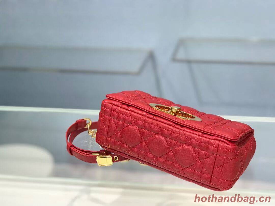 Dior SMALL DIOR CARO BAG Soft Cannage Calfskin M9241 red