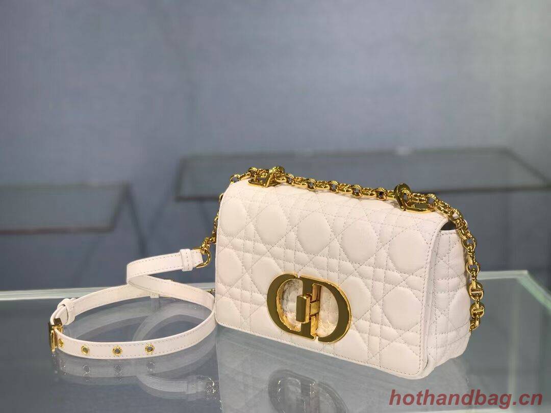 Dior SMALL DIOR CARO BAG Soft Cannage Calfskin M9241 white