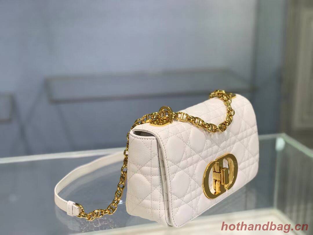 Dior SMALL DIOR CARO BAG Soft Cannage Calfskin M9241 white