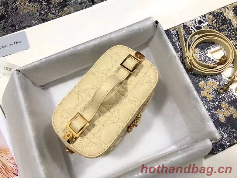 DIOR SMALL DIORTRAVEL VANITY CASE Cannage Lambskin S5488U Beige