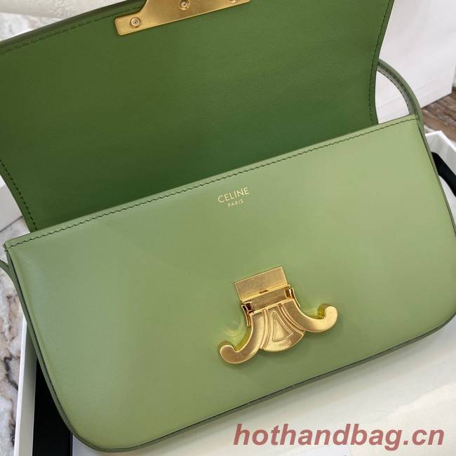 Celine TRIOMPHE SHOULDER BAG IN NATURAL CALFSKIN 194143 green