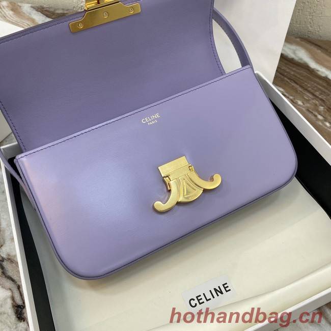 Celine TRIOMPHE SHOULDER BAG IN NATURAL CALFSKIN 194143 purple