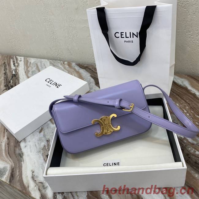 Celine TRIOMPHE SHOULDER BAG IN NATURAL CALFSKIN 194143 purple