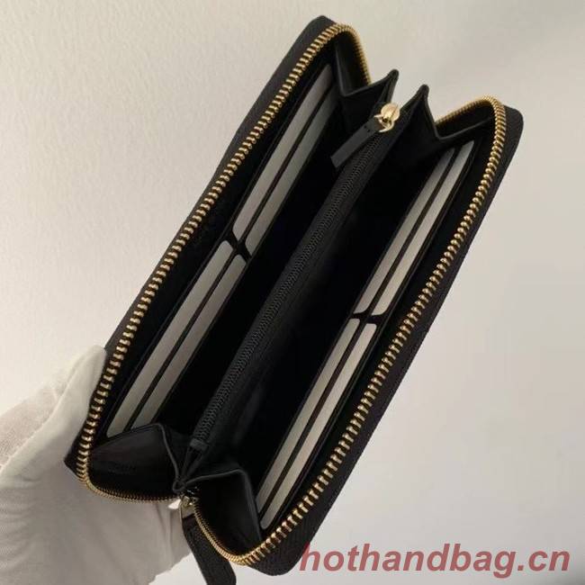 Chanel Calfskin Leather & Gold-Tone Metal Wallet AP1899 black