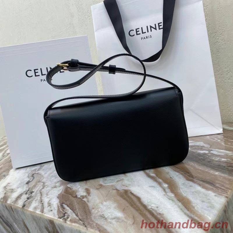 Celine TRIOMPHE SHOULDER BAG IN NATURAL CALFSKIN 194143 black