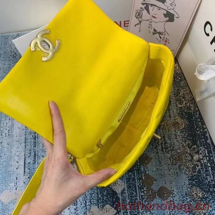 Chanel 19 flap bag AS1160 AS1161 AS1162 yellow