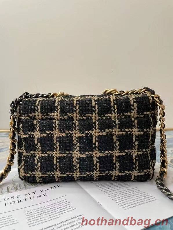 chanel 19 flap bag Tweed AS1160 AS1161 AS1162 black