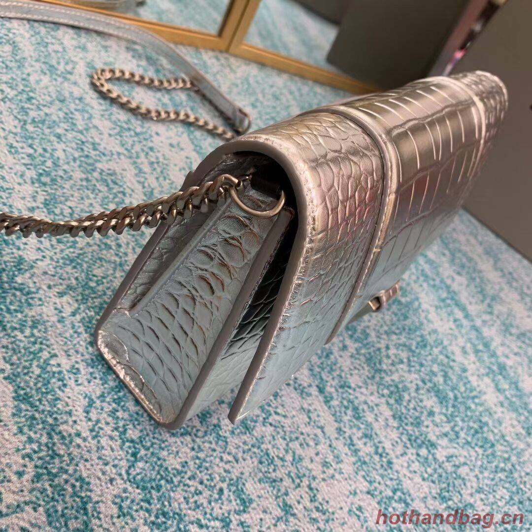 Balenciaga HOURGLASS CHAIN BAG B164497 Silver