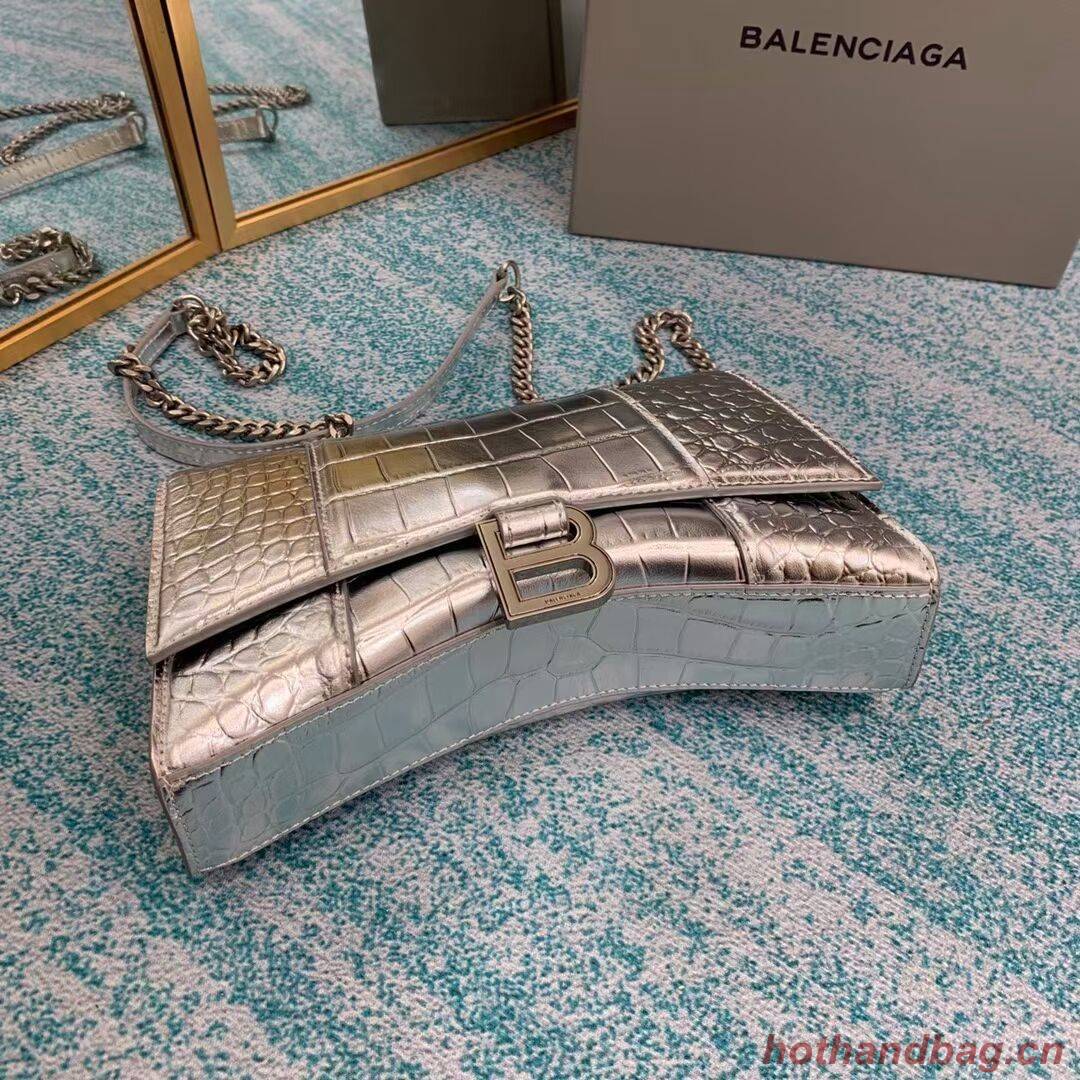 Balenciaga HOURGLASS CHAIN BAG B164497 Silver