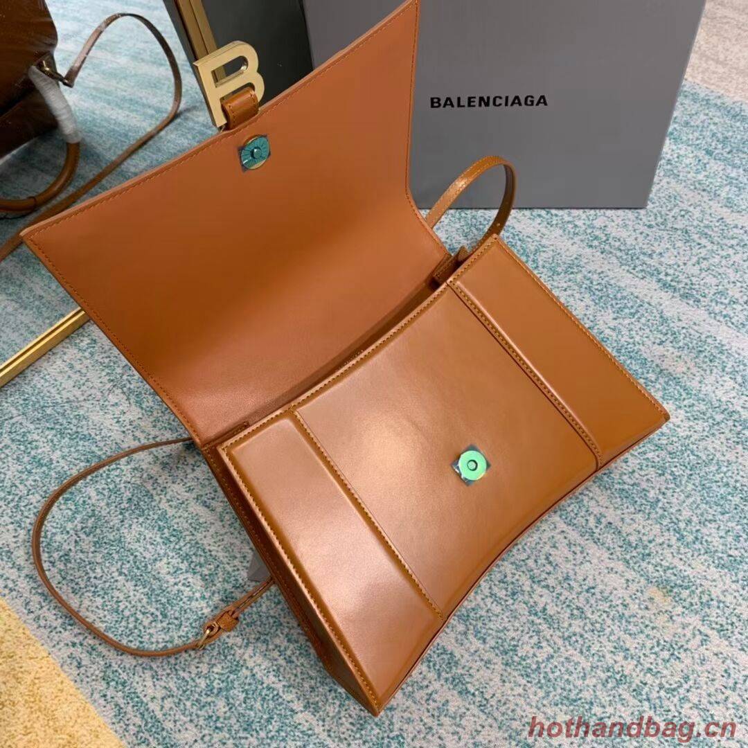 Balenciaga HOURGLASS MEDIUM TOP HANDLE BAG B108892 brown