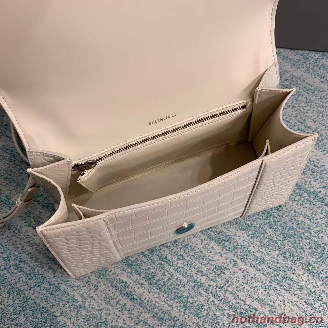 Balenciaga HOURGLASS MEDIUM TOP HANDLE BAG B108892E white