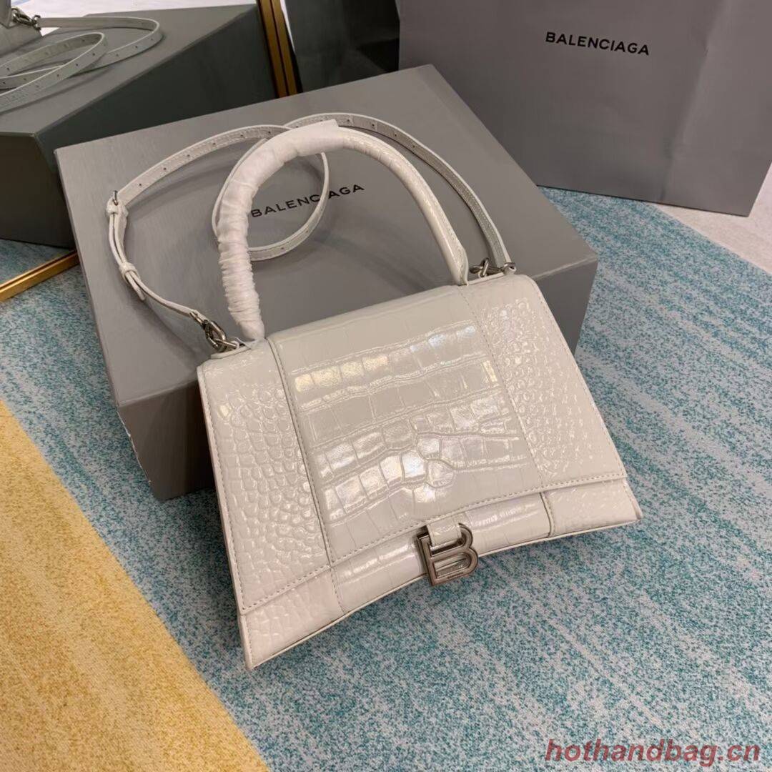 Balenciaga HOURGLASS MEDIUM TOP HANDLE BAG B108892E white