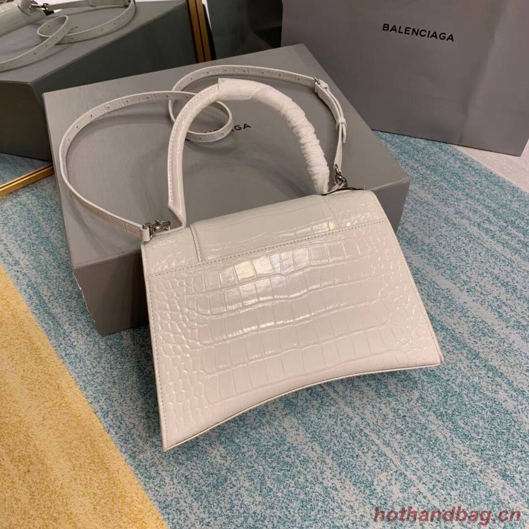 Balenciaga HOURGLASS MEDIUM TOP HANDLE BAG B108892E white