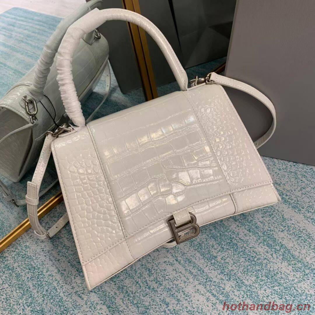 Balenciaga HOURGLASS MEDIUM TOP HANDLE BAG B108892E white