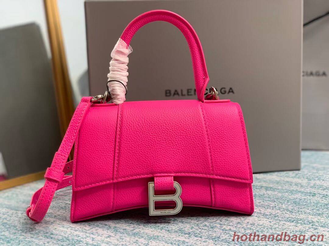 Balenciaga HOURGLASS XS TOP HANDLE BAG Grained calsfkin B108896  neon pink