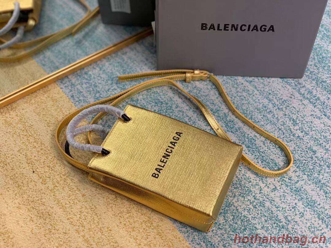 Balenciaga Original Leather Mini Shopper Bag B152865 gold