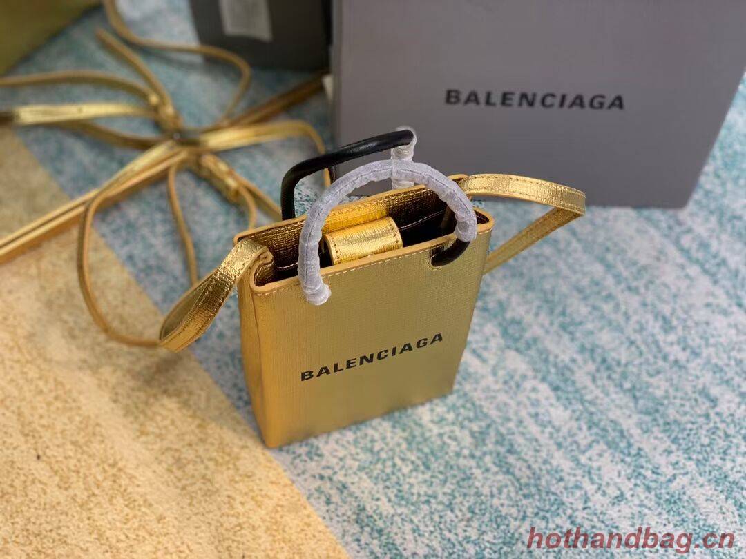 Balenciaga Original Leather Mini Shopper Bag B152865 gold