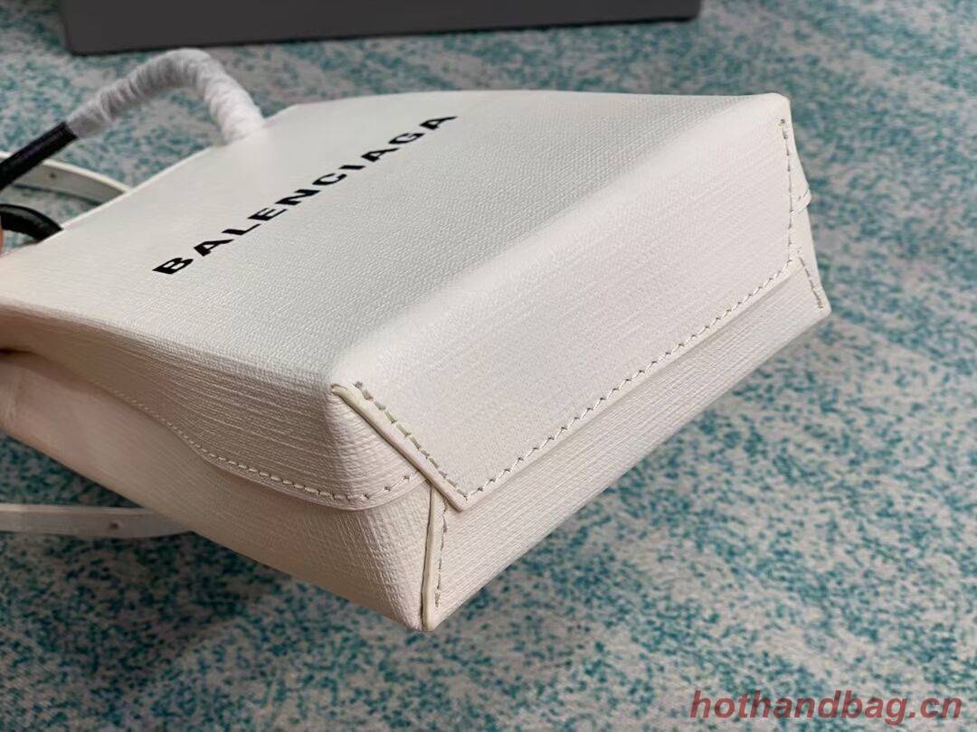 Balenciaga Original Leather Mini Shopper Bag B152865 white&black