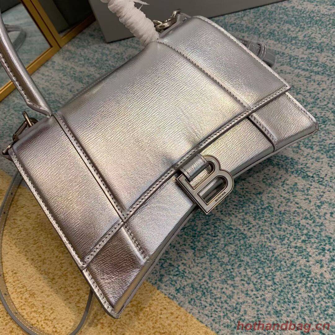 Balenciaga HOURGLASS SMALL TOP HANDLE BAG B108895-1 Silver 