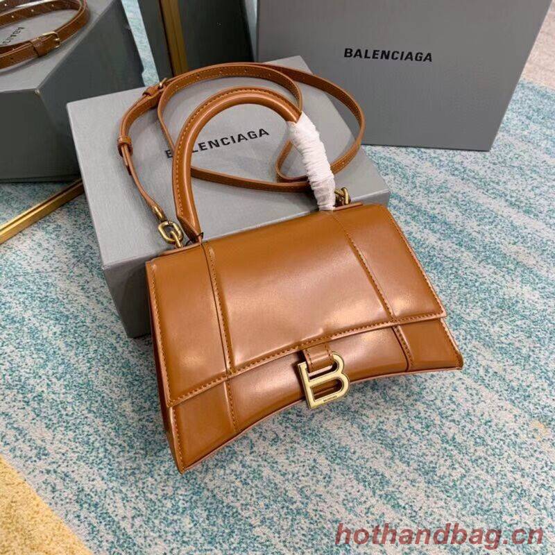 Balenciaga HOURGLASS SMALL TOP HANDLE BAG B108895-1 brown