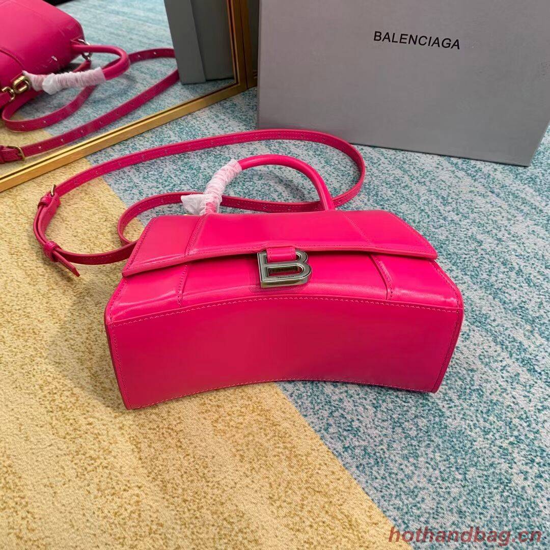 Balenciaga HOURGLASS SMALL TOP HANDLE BAG B108895-1 neon pink