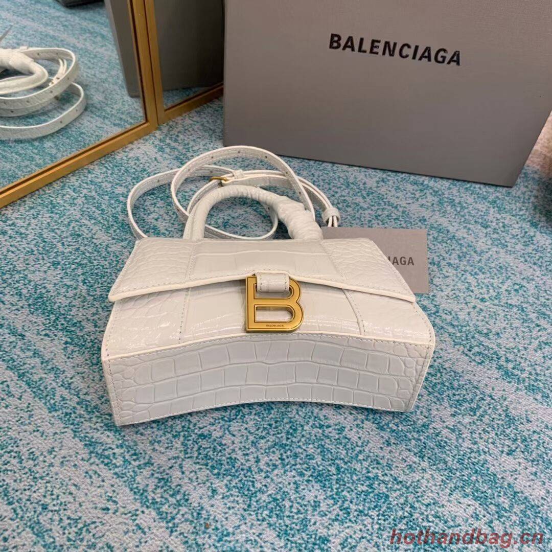 Balenciaga Hourglass XS Top Handle Bag 28331S white