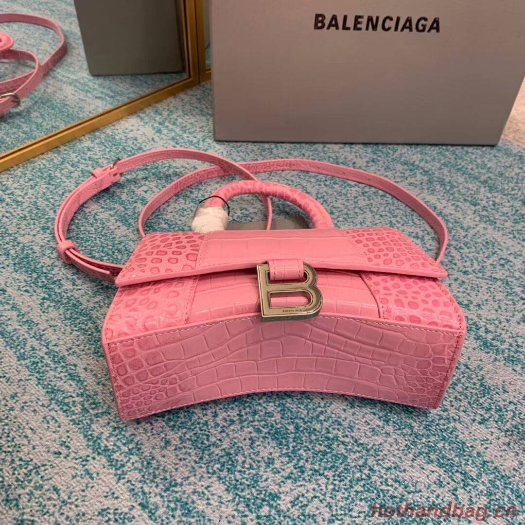 Balenciaga Hourglass XS Top Handle Bag 28331S LIGHT ROSE