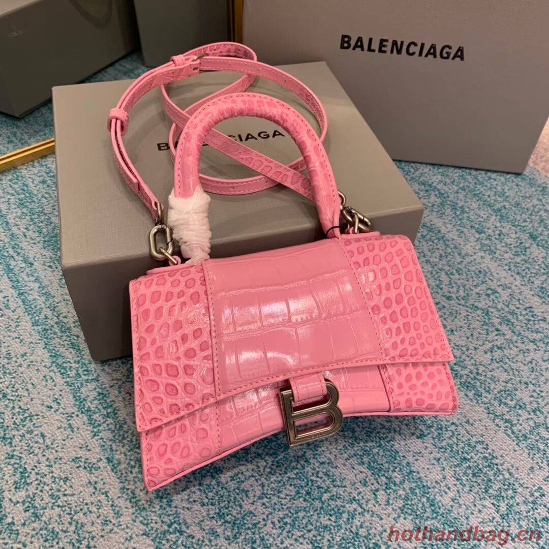 Balenciaga Hourglass XS Top Handle Bag 28331S LIGHT ROSE