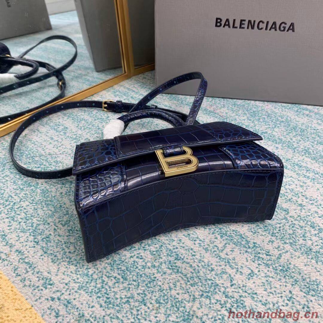 Balenciaga Hourglass XS Top Handle Bag 28331S dark blue