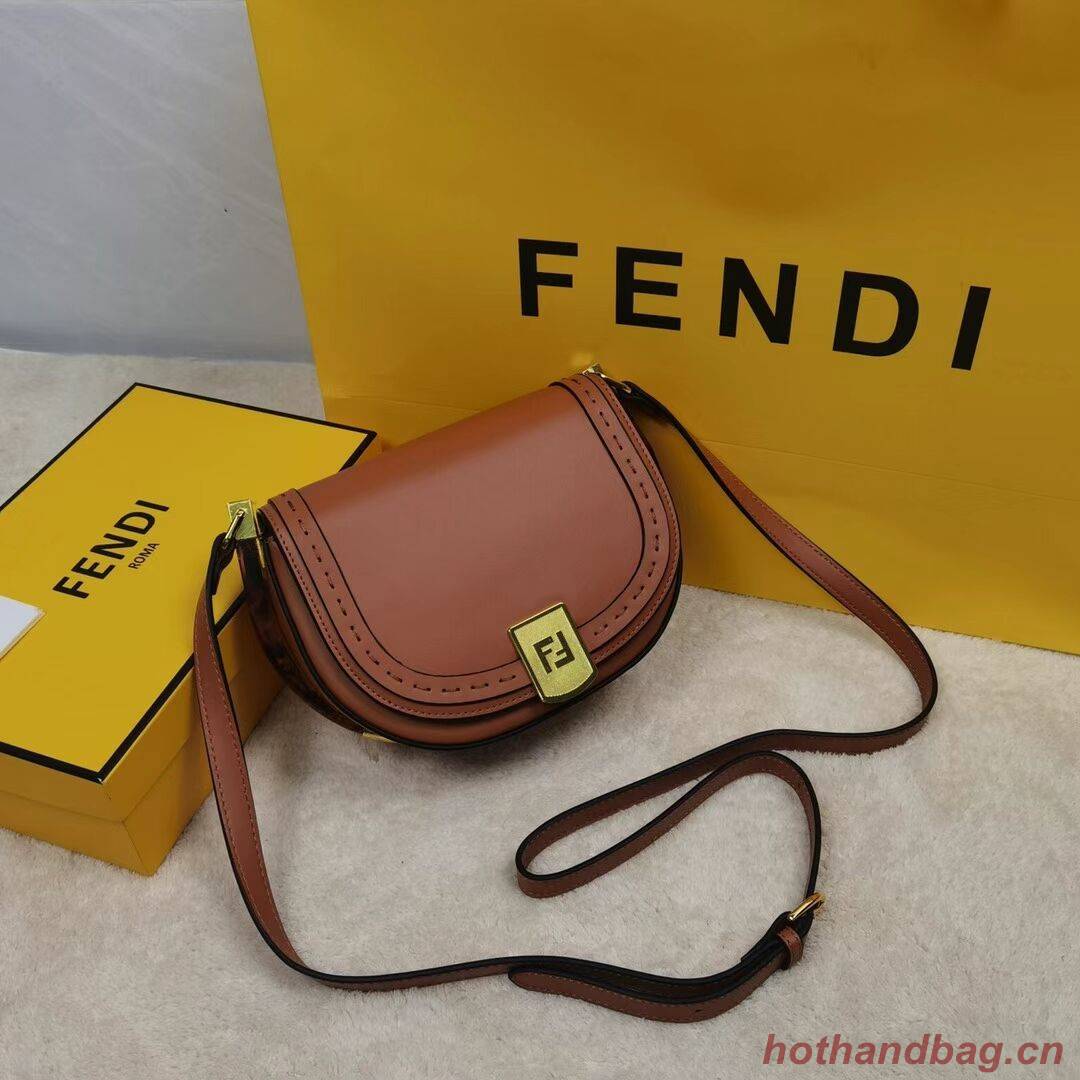 FENDI MOONLIGHT leather bag 8BT346A brown