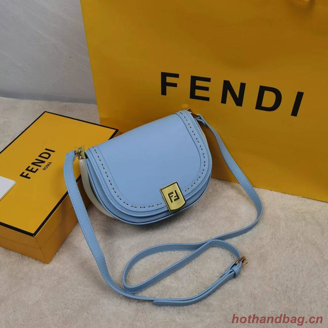 FENDI MOONLIGHT leather bag 8BT346A light blue