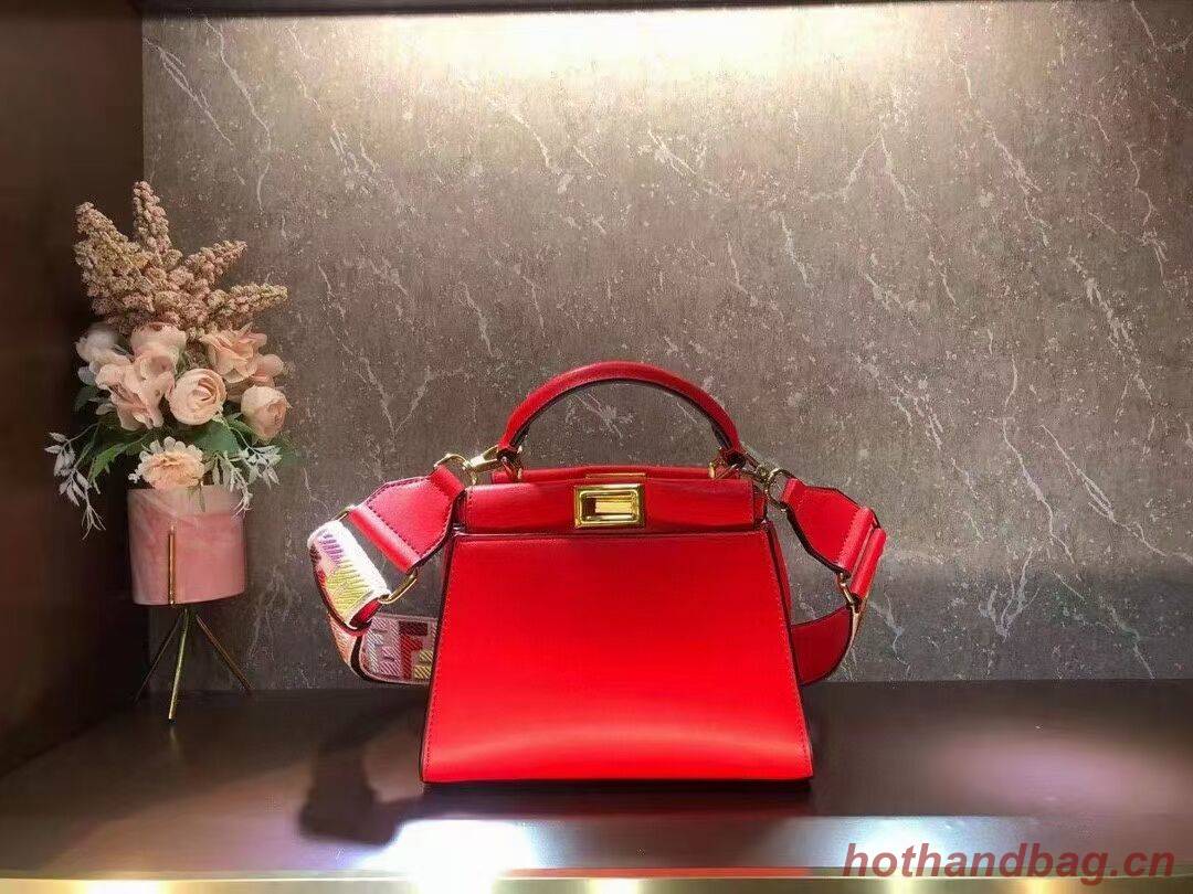 FENDI PEEKABOO ISEEU SMALL leather bag F1615 red