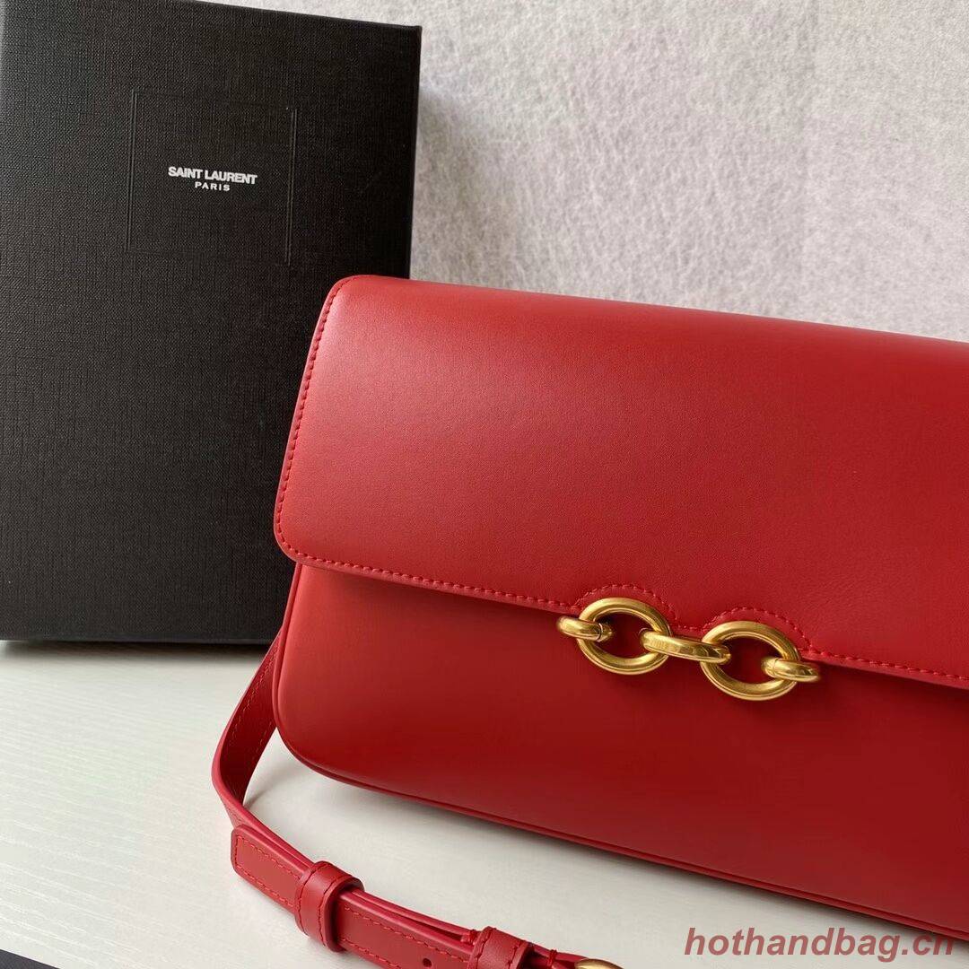 YSL LE MAILLON SATCHEL IN SMOOTH LEATHER 6497952 red