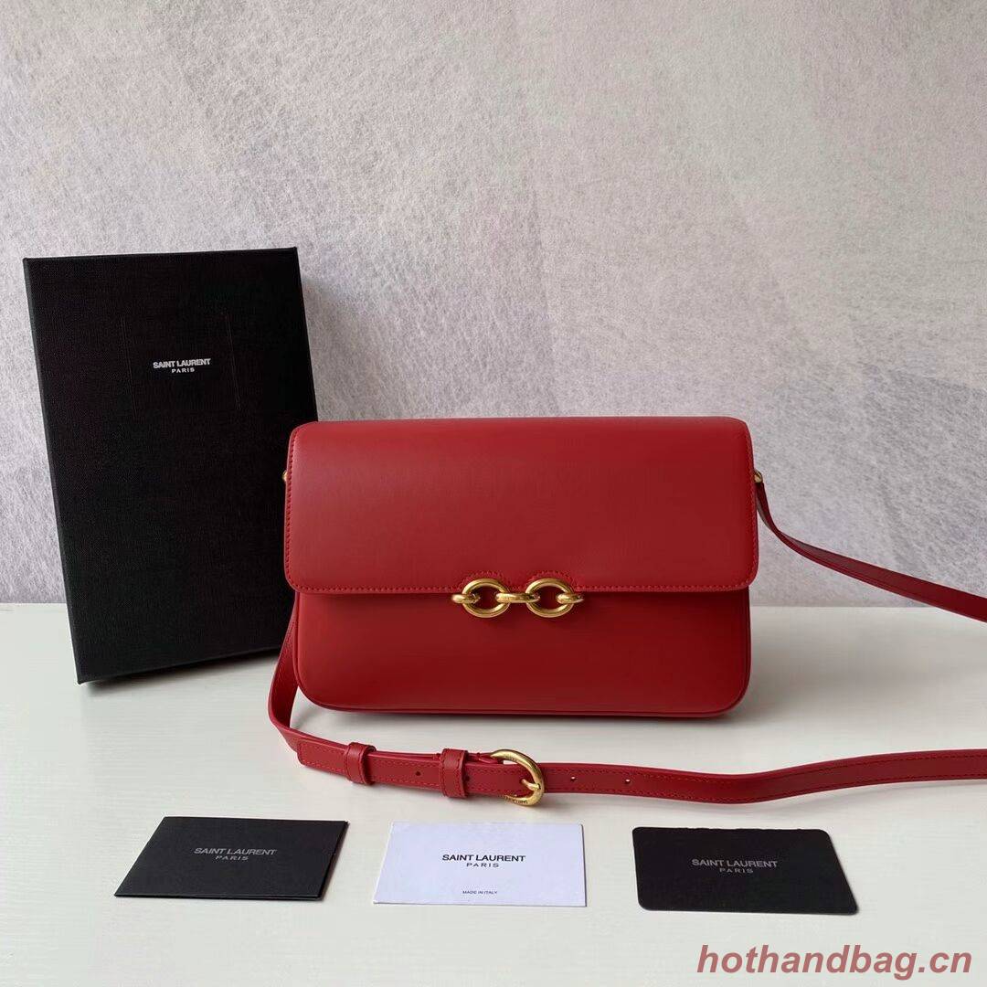 YSL LE MAILLON SATCHEL IN SMOOTH LEATHER 6497952 red