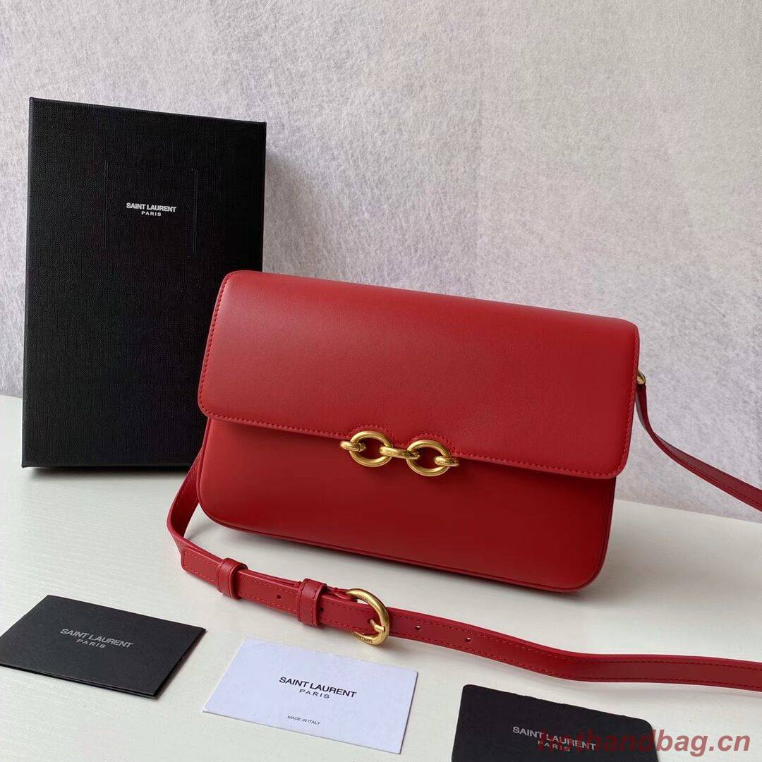 YSL LE MAILLON SATCHEL IN SMOOTH LEATHER 6497952 red