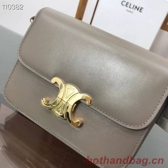 Celine TEEN TRIOMPHE BAG IN SHINY CALFSKIN MINERAL 188423 grey