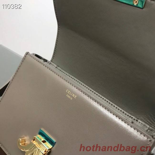 Celine TEEN TRIOMPHE BAG IN SHINY CALFSKIN MINERAL 188423 grey