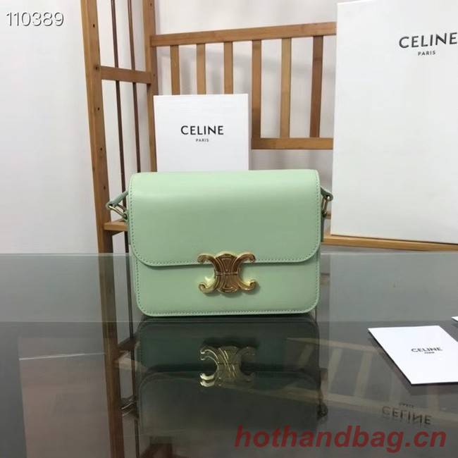 Celine TEEN TRIOMPHE BAG IN SHINY CALFSKIN MINERAL 188423 light green