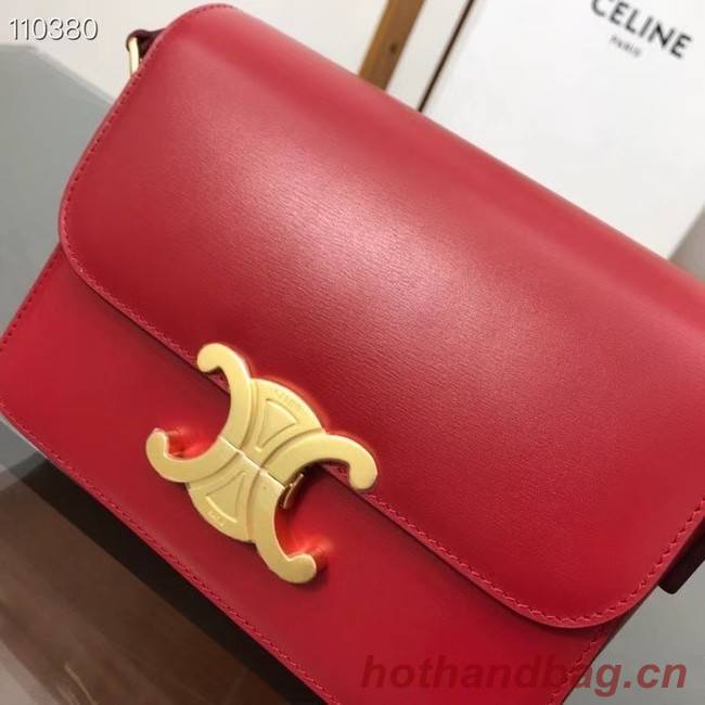 Celine TEEN TRIOMPHE BAG IN SHINY CALFSKIN MINERAL 188423 red