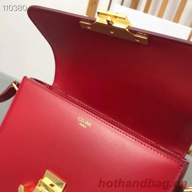 Celine TEEN TRIOMPHE BAG IN SHINY CALFSKIN MINERAL 188423 red