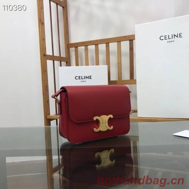 Celine TEEN TRIOMPHE BAG IN SHINY CALFSKIN MINERAL 188423 red